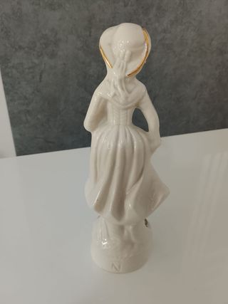 Statuetta Porcellana Donna con Cappello 17cm