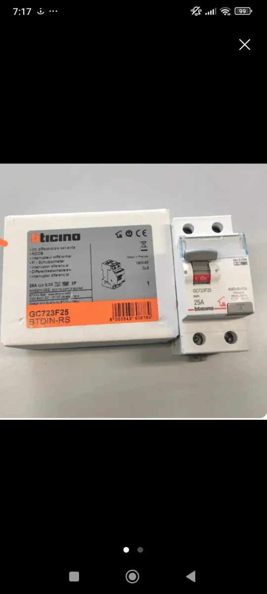 Bticino GC723F25 Interruttore Differenziale 25A