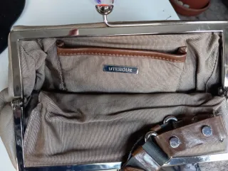 Bolso de mano Uterqüe beige/marrón