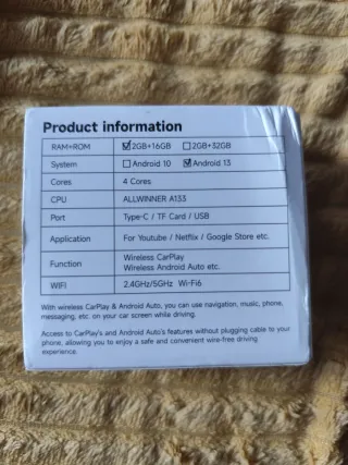 Wireless CarPlay Android Auto Box