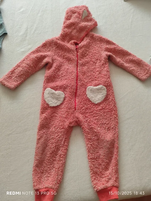 Pelele entero rosa talla 86 cm