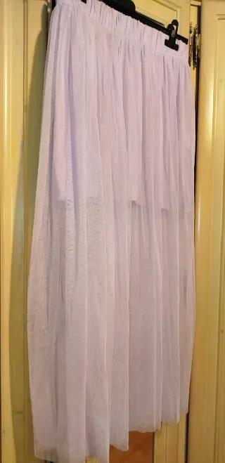 Falda larga morada tul