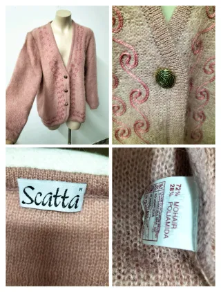 Rebeca vintage lana Mohair rosa