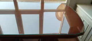 Mesa de comedor madera y cristal