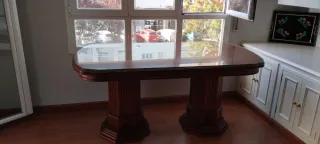 Mesa de comedor madera y cristal
