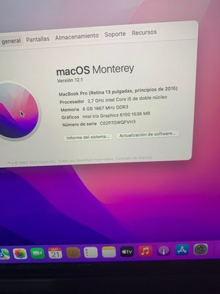 MacBook Pro 13” 2015 Plata