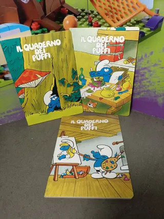 3 Quaderni A5 Puffi 1982 Peyo a righe the Smurf