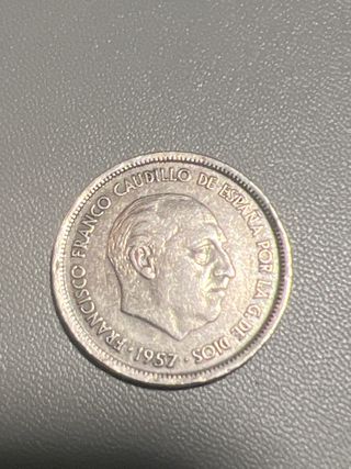 Moneda 25 Pesetas sin número en estrella