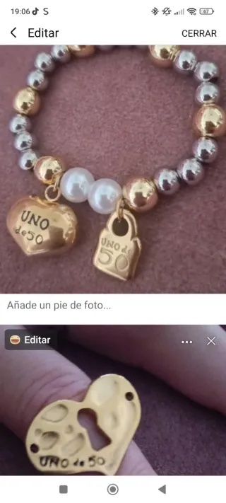 Conjunto UNO de 50: Pulsera y Anillo