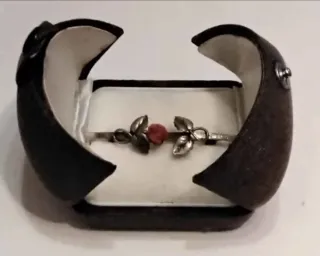 Spilla in Argento 800 Rosellina in Corallo