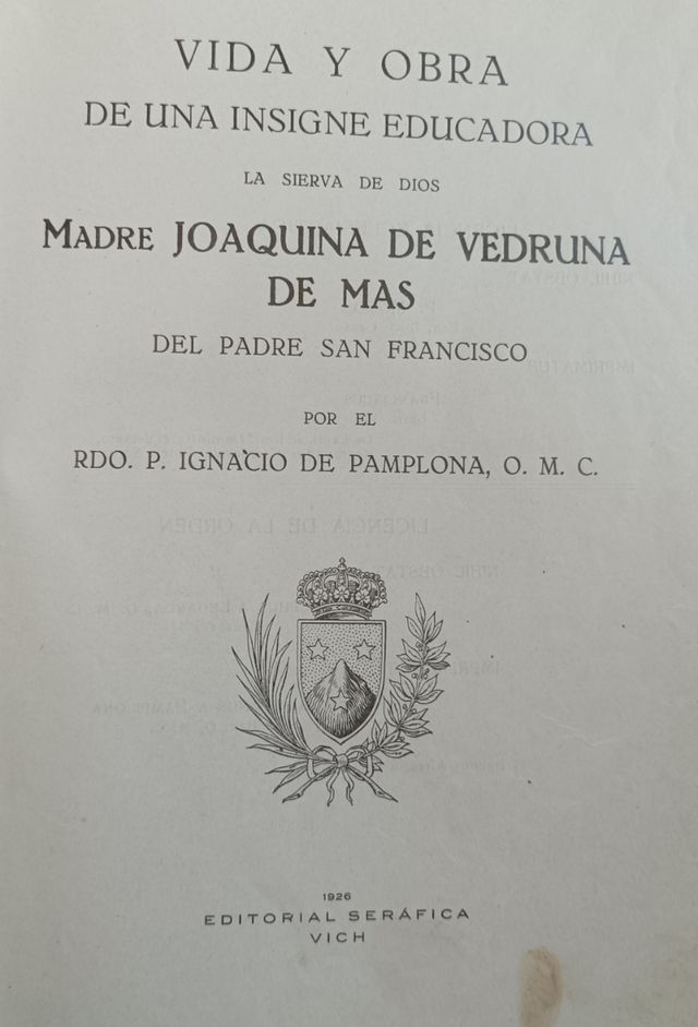 Madre Joaquina de Vedruna de Más. Vida y obra.