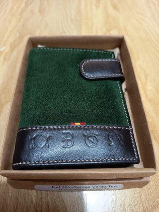 Cartera Artesanal Ubrique Verde y Marrón