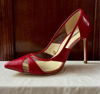 Tacones Zara Basic Rojos Talla 39