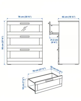 Cassettiera nera Ikea