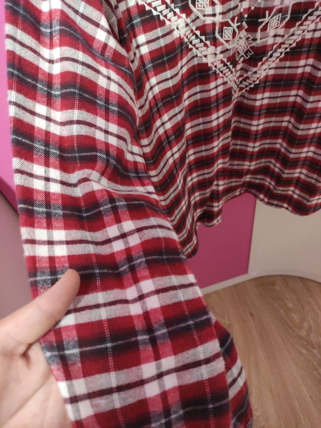 Camisa cuadros Zara roja y blanca