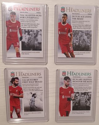 Lotto 4 Card Headliners Futera Liverpool