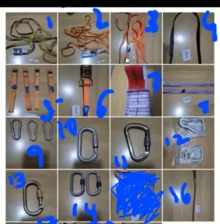 Lote 25 mosquetones y cintas expres escalada