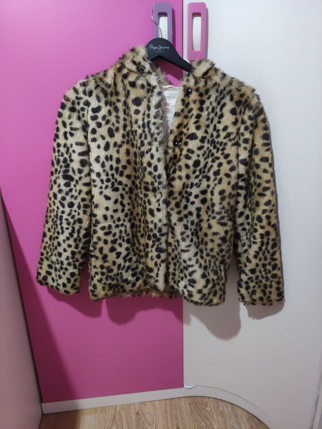 Abrigo peludo leopardo Pepe Jeans Talla M