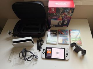 Nintendo Switch OLED Blanca + Juegos