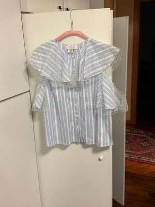 Camicetta Olive righe blu e bianche