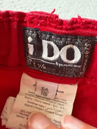 Pantaloni rossi i do 6 anni