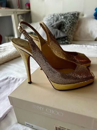 Tacones sandalias Jimmy Choo Dorados