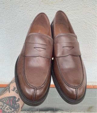 Mocassini uomo pelle marrone parrotto  n.41