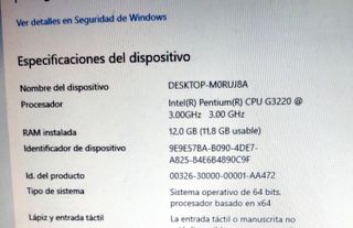 PC Sobremesa Intel 12GB RAM 250GB SSD Garantía