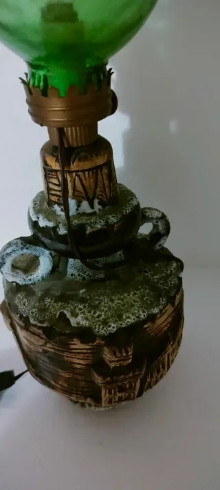 Lume vintage ceramica e vetro
