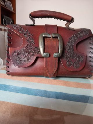 Bolso de mano vintage de cuero
