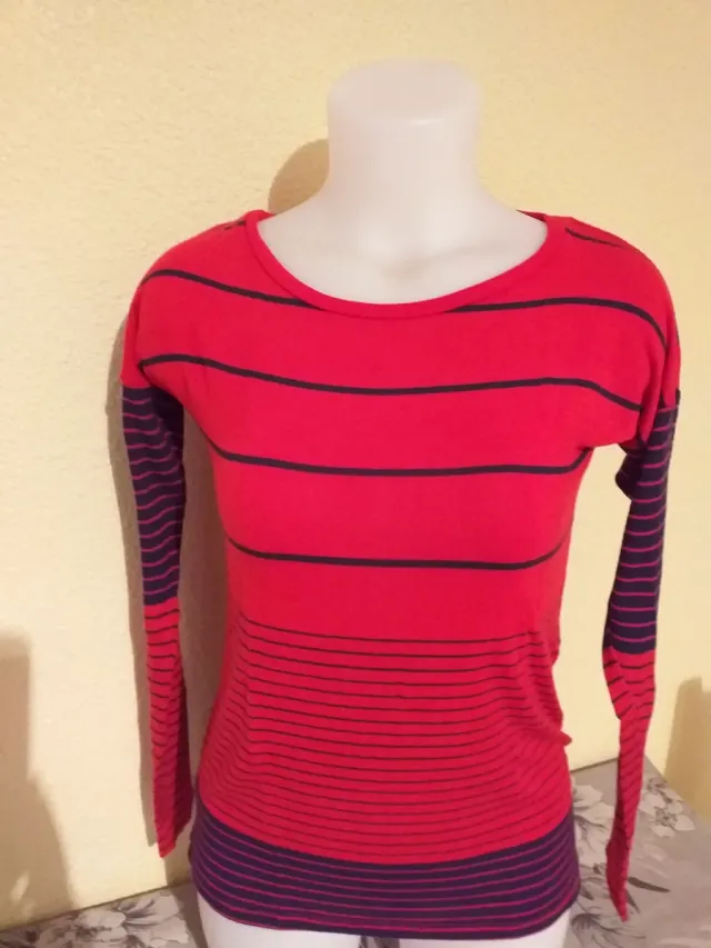 Jersey Stradivarius Rayas Rojo/Marino