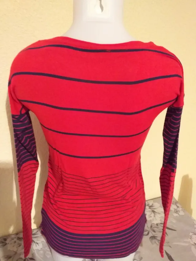 Jersey Stradivarius Rayas Rojo/Marino