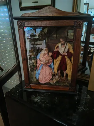 Teca fatta a mano con Natività