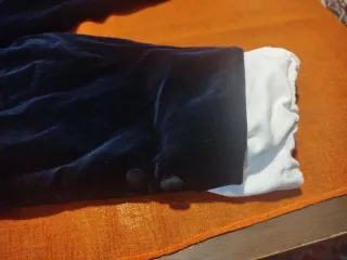 Solo hoy!Pantalón fallero terciopelo azul marino t