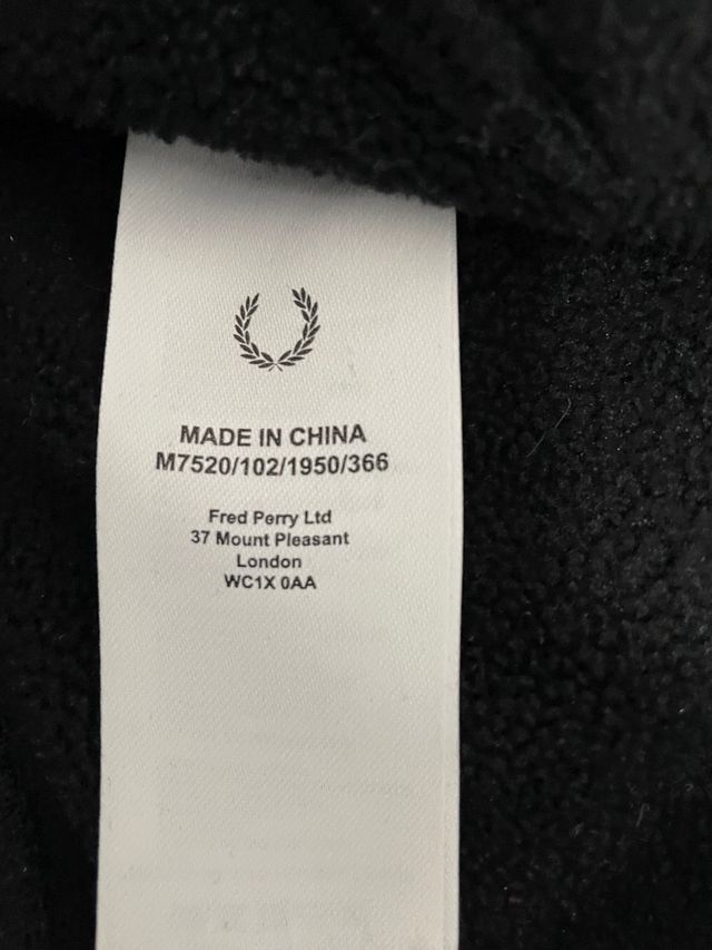 Sudadera Fred Perry Negra Talla L