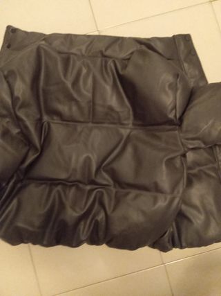 Chaqueta efecto piel gris