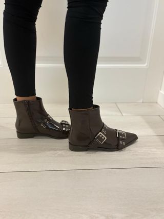 Tronchetti marrone fibbie donna tg 38 nuovo 
