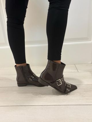 Tronchetti marrone fibbie donna tg 38 nuovo 