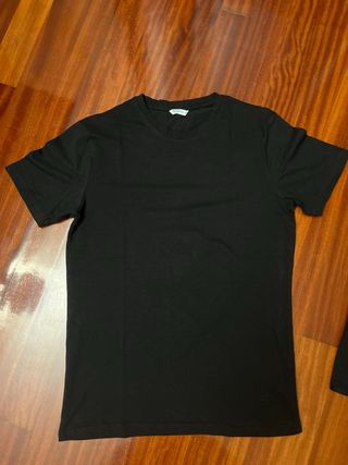 2 Camisetas Básicas Algodón Negras 