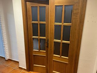 Puertas de madera con cristal