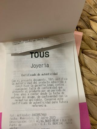 Colgante Tous Oso Morado Plata