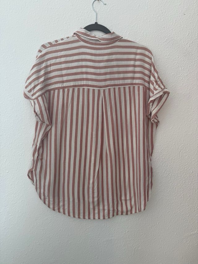 Blusa Rayas Rosa y Blanca Talla L