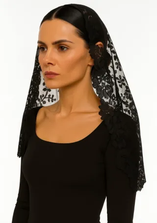 Mantilla española bordada vintage años 30