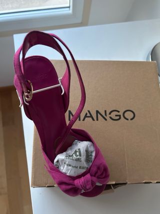 Sandalias Mango Tacón 12cm Plataforma Rosa