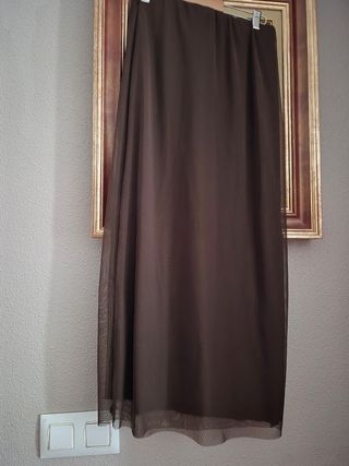 Falda tul marrón chocolate .nueva talla 36-40