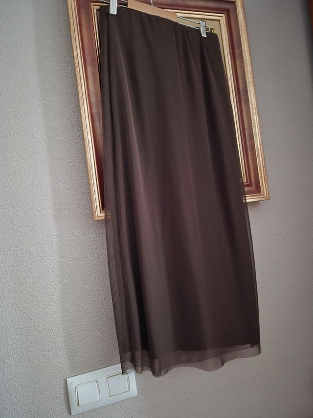 Falda tul marrón chocolate .nueva talla 36-40