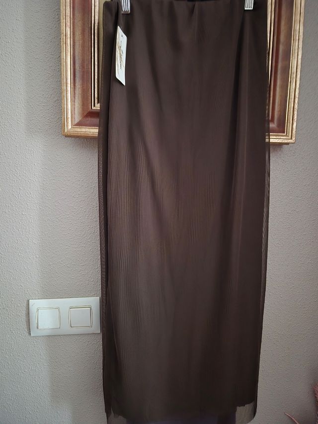 Falda tul marrón chocolate .nueva talla 36-40