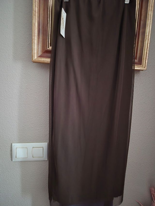 Falda tul marrón chocolate .nueva talla 36-40