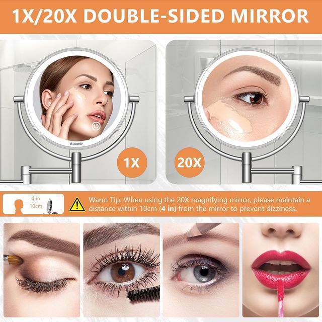 ¡¡-52%!! | Espejo Maquillaje Pared Auxmir 1X/20X