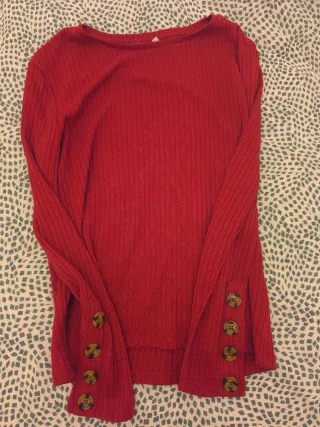 Jersey fino rojo con botones